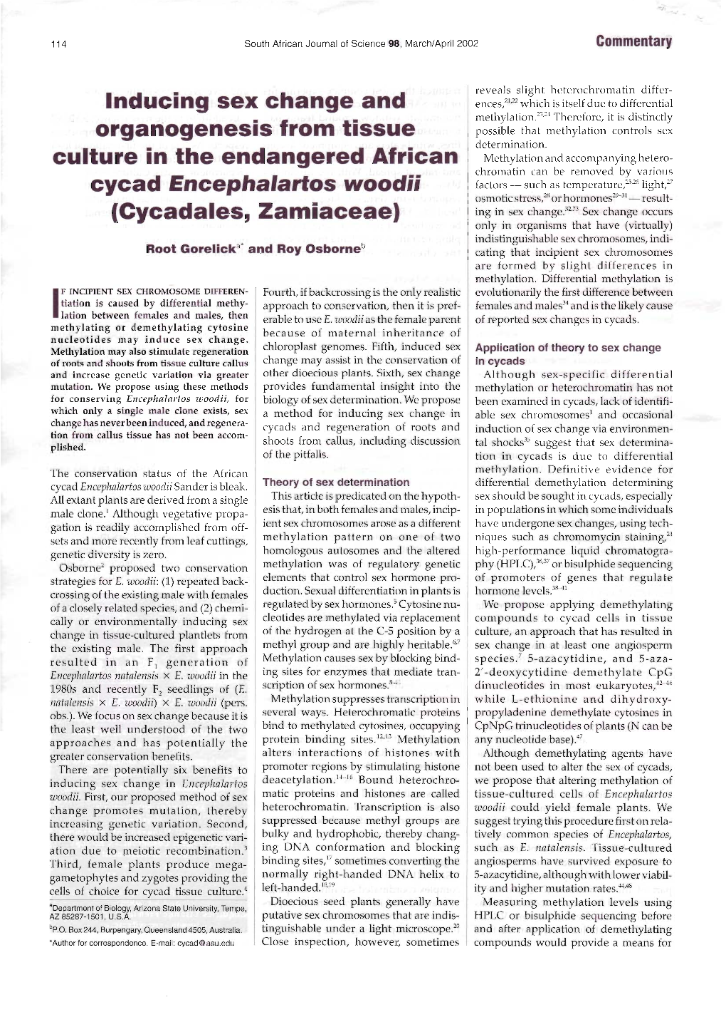 Inducing Sex Change and Organogenesis from Tissue Culture