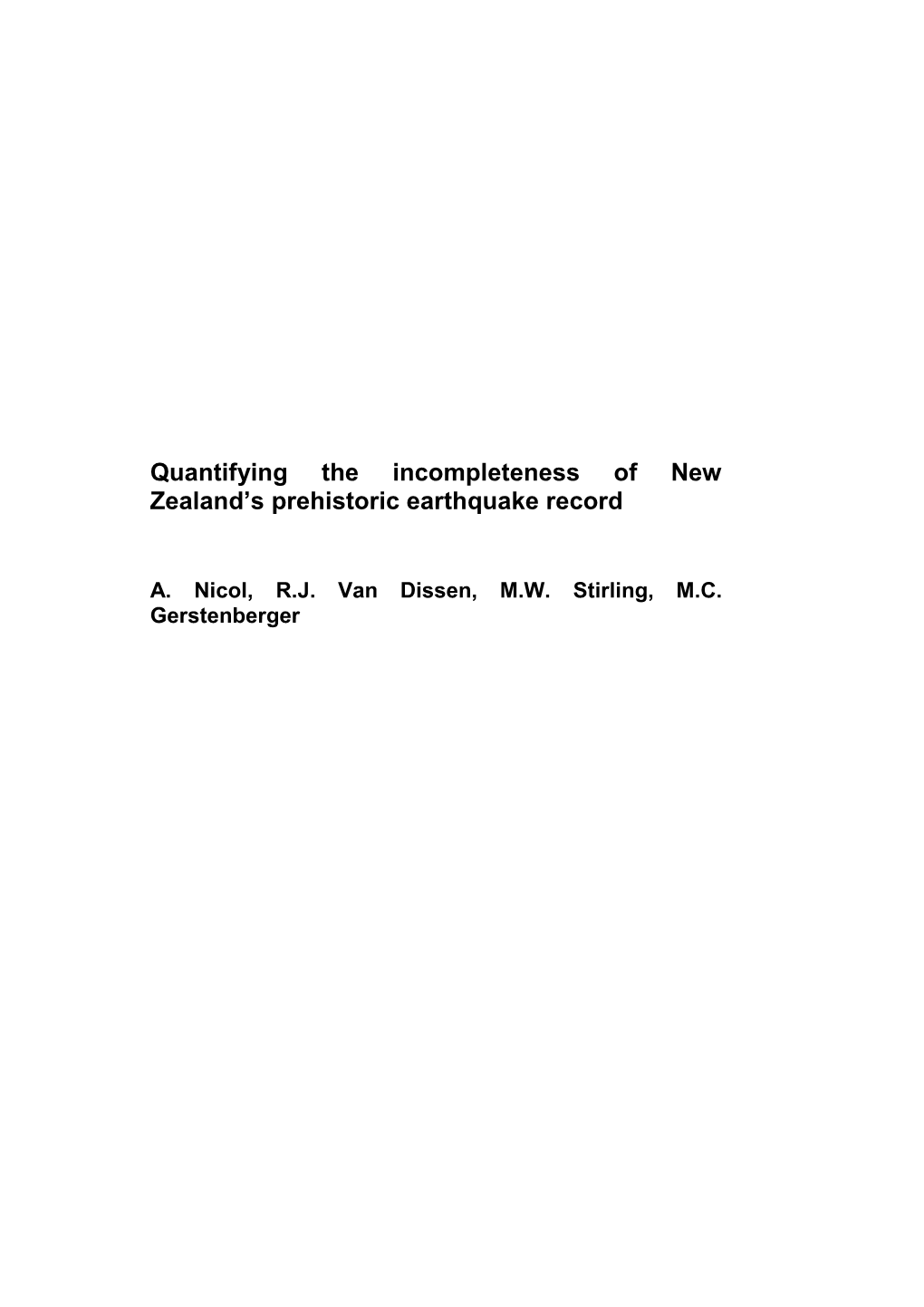 Quantifying the Incompleteness of New Zealand's Prehistoric