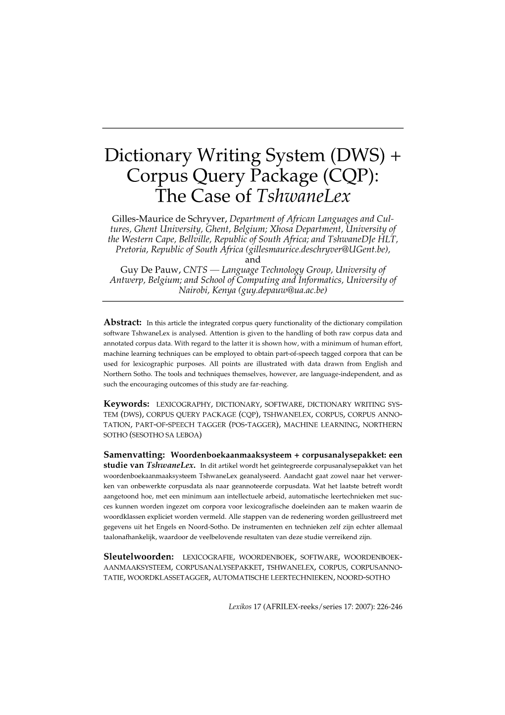 Dictionary Writing System