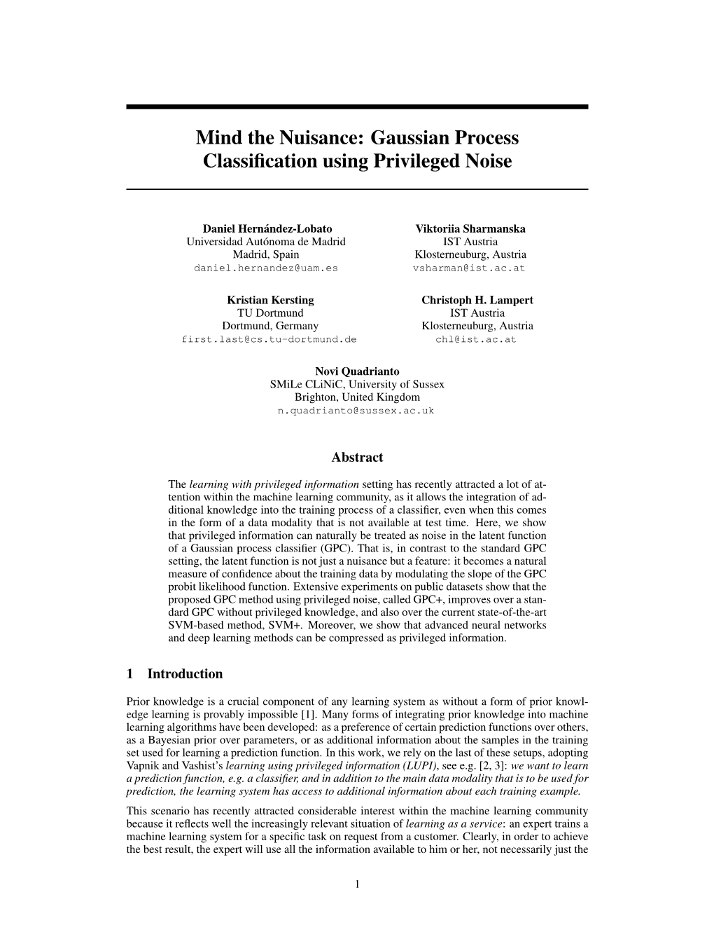 Gaussian Process Classification Using Privileged Noise