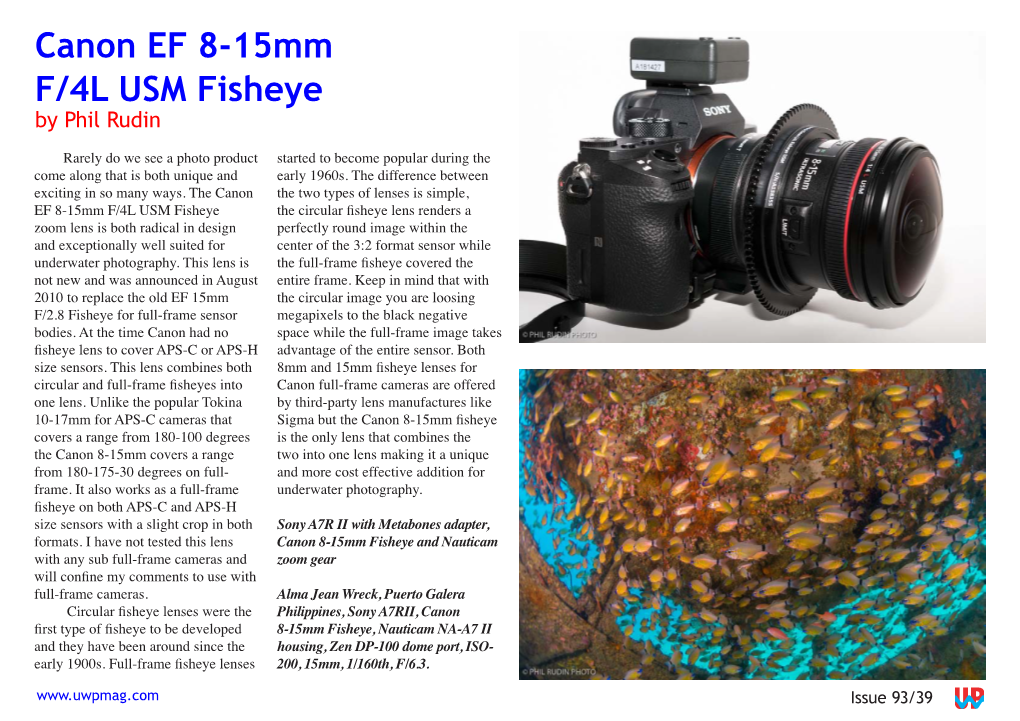 Canon EF 8-15Mm F/4L USM Fisheye by Phil Rudin