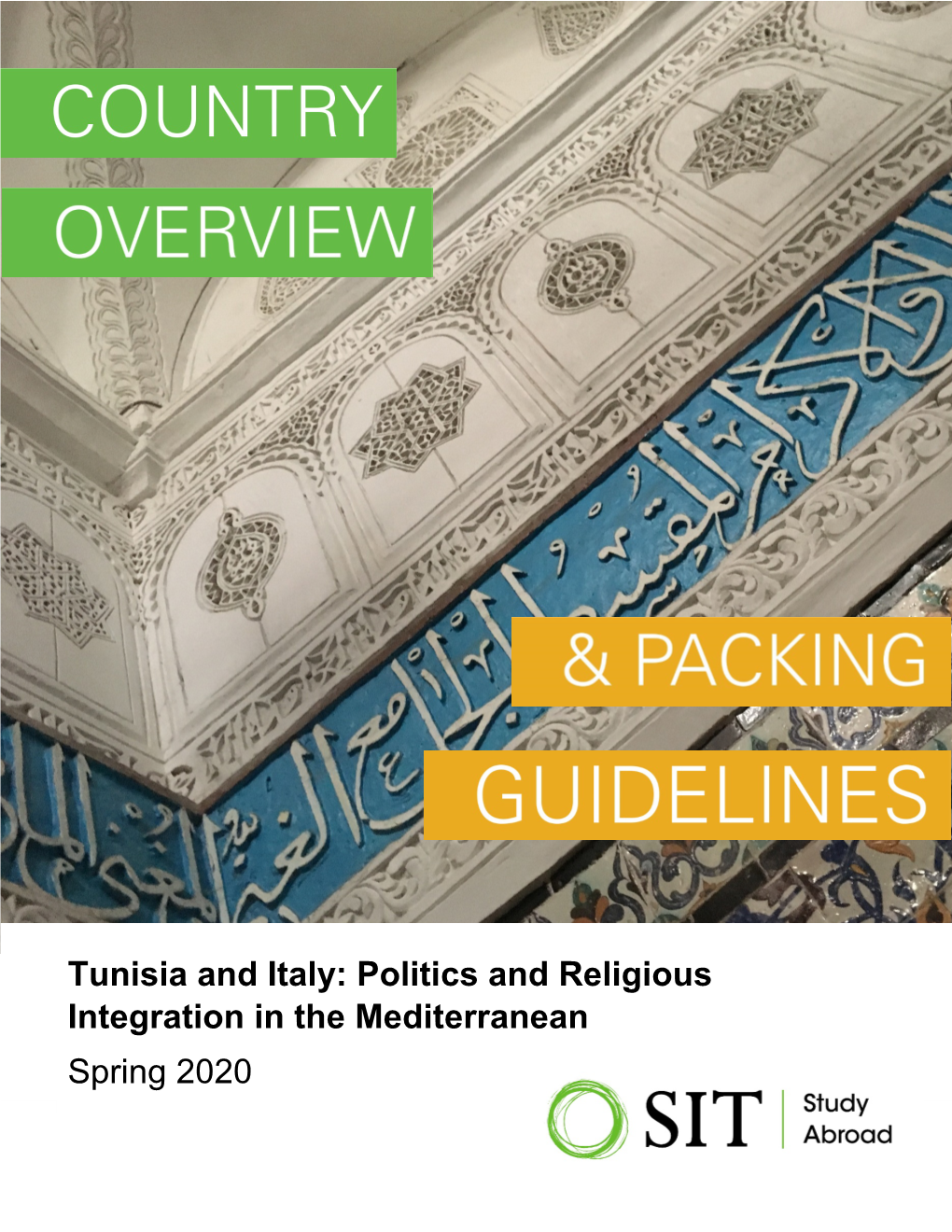 Tunisia and Italy: Politics and Religious Integration in the Mediterranean Spring 2020