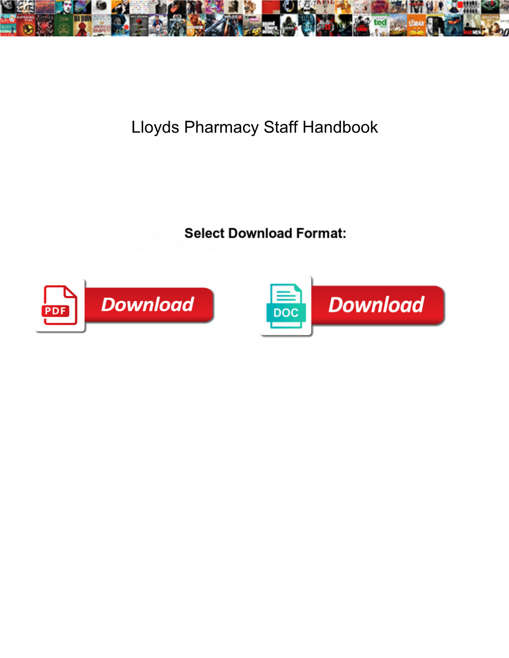 Lloyds Pharmacy Staff Handbook