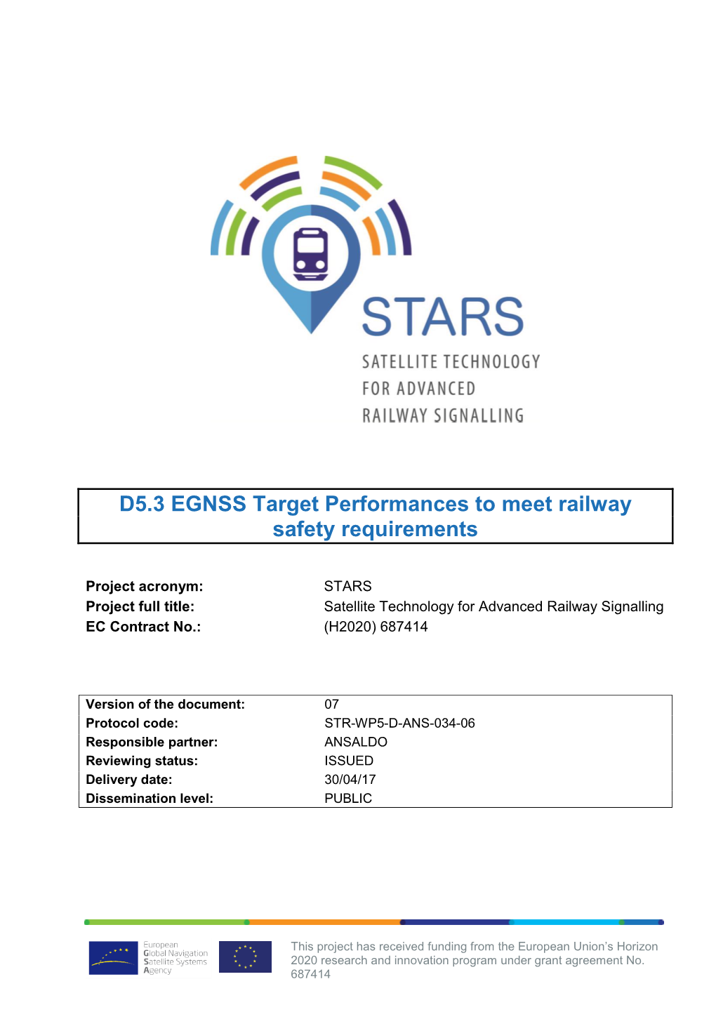 D5.3 EGNSS Target Performance to Meet Railway