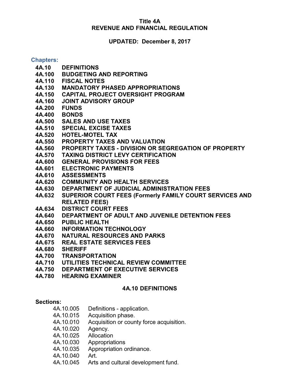 Revenue and Financial Regulation