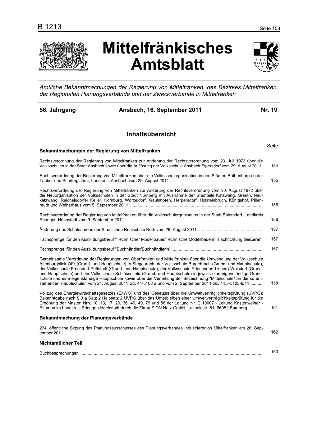 Mittelfränkisches Amtsblatt