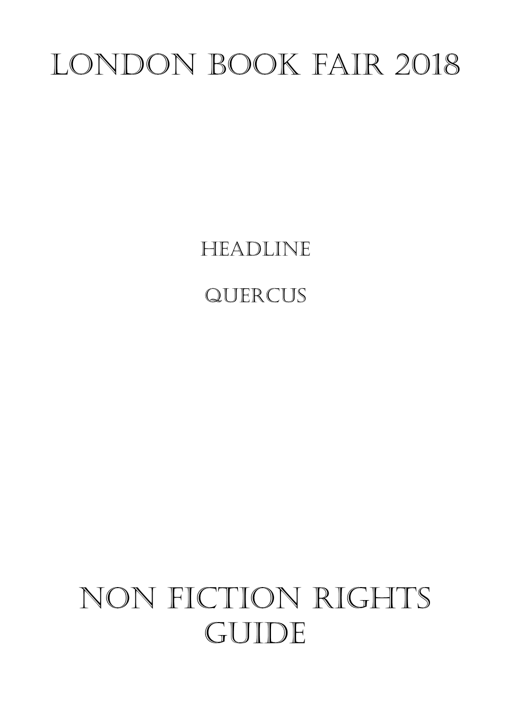 London Book Fair 2018 Non Fiction Rights Guide