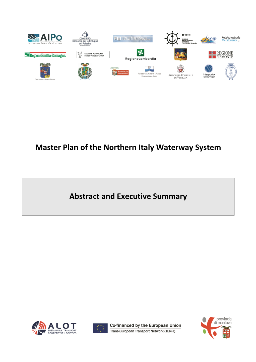 Master Plan of the Northern Italy Waterway System Abstract And