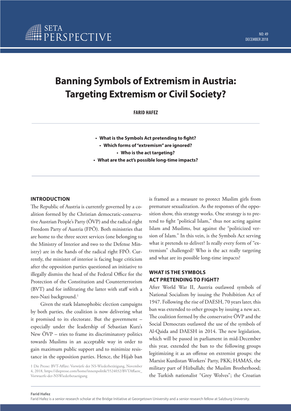 Banning Symbols of Extremism in Austria: Targeting Extremism Or Civil Society?