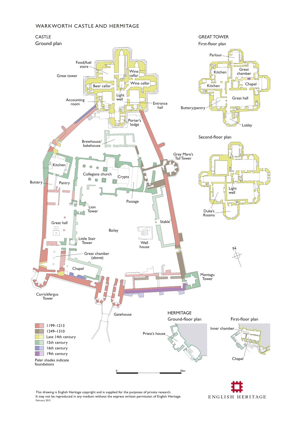 Download a Plan of Warkworth Castle and Hermitage (Pdf)