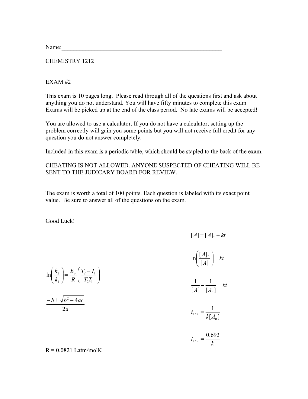 Exam 2 Answers Fall 2006