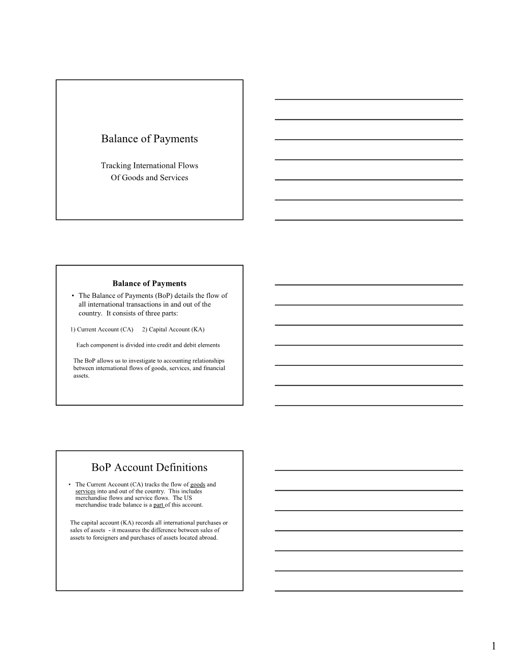 Balance of Payments Bop Account Definitions