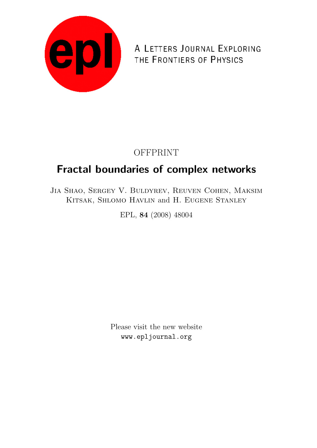 Fractal Boundaries of Complex Networks