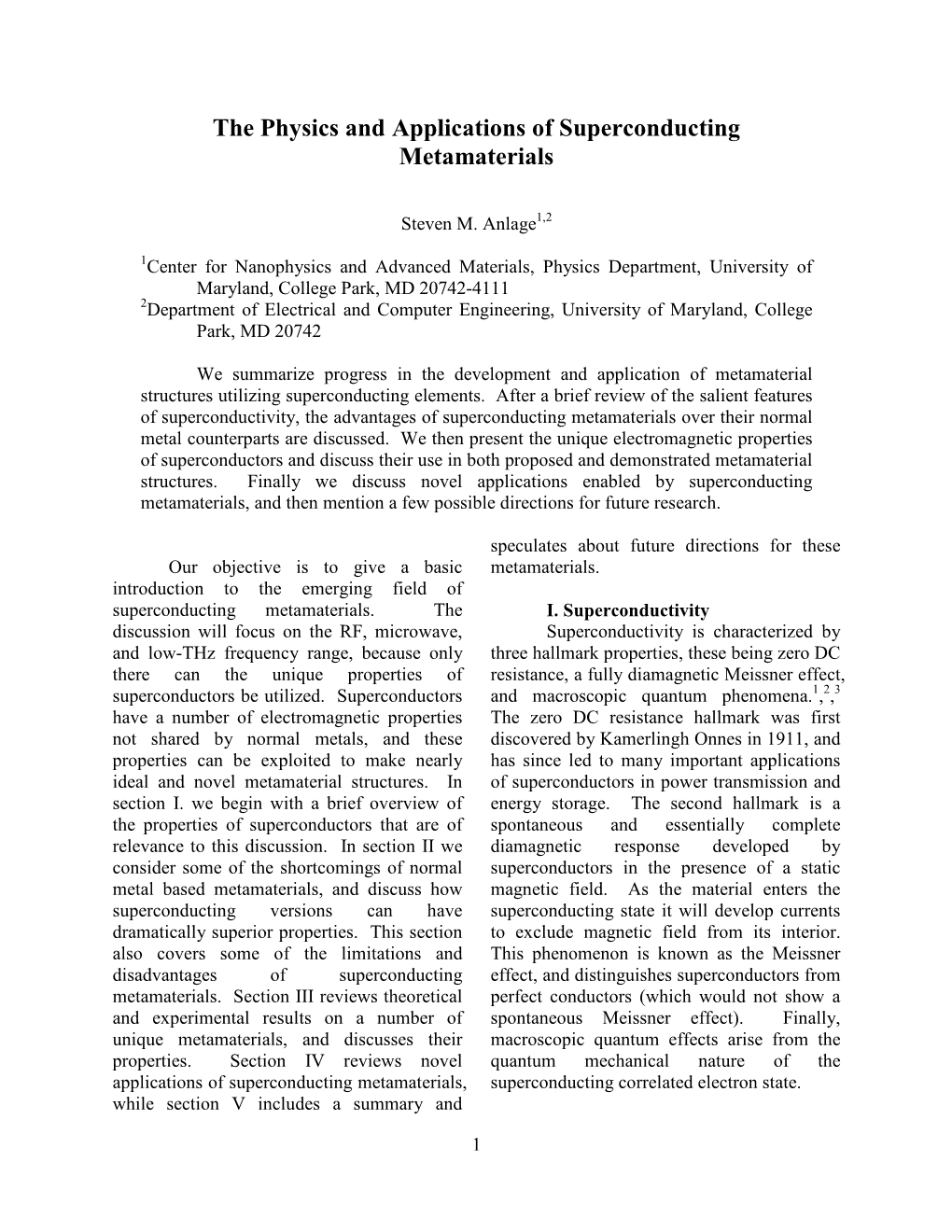 The Physics and Applications of Superconducting Metamaterials