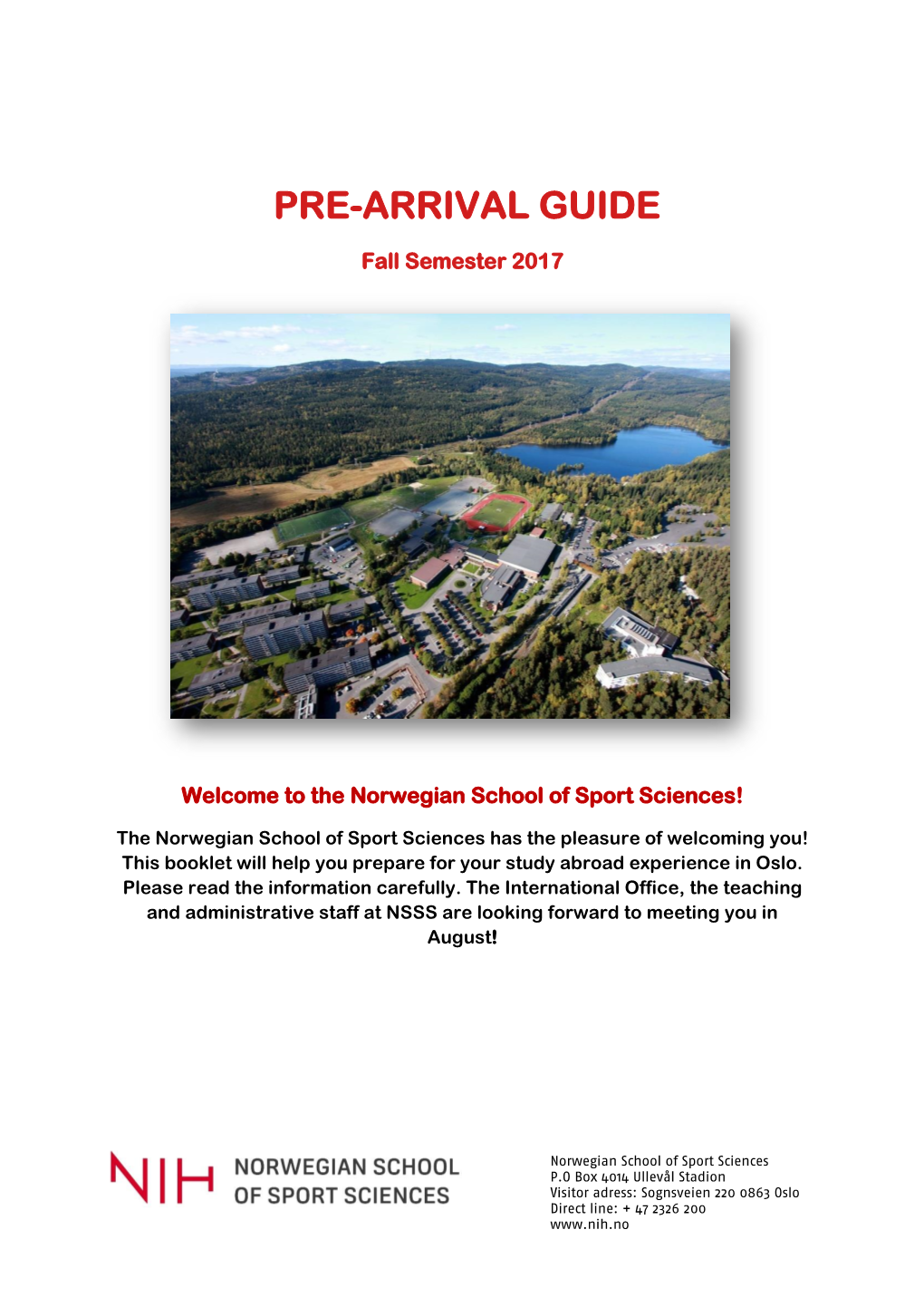 Pre-Arrival Guide