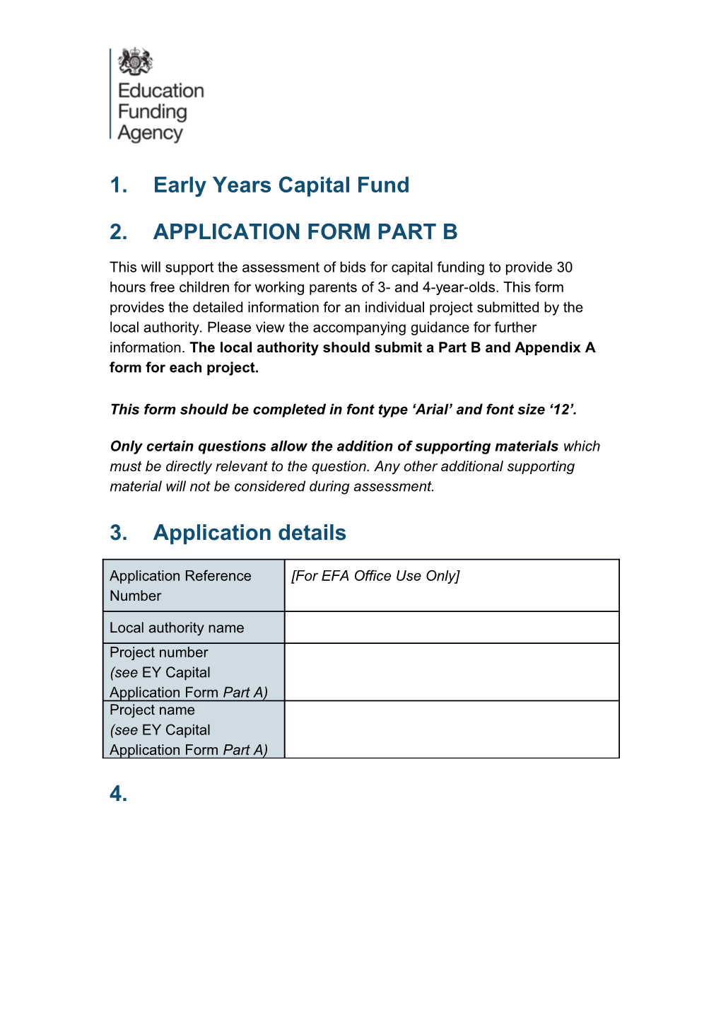 Early Years Capital Fund Application Form Part C Individual Projects