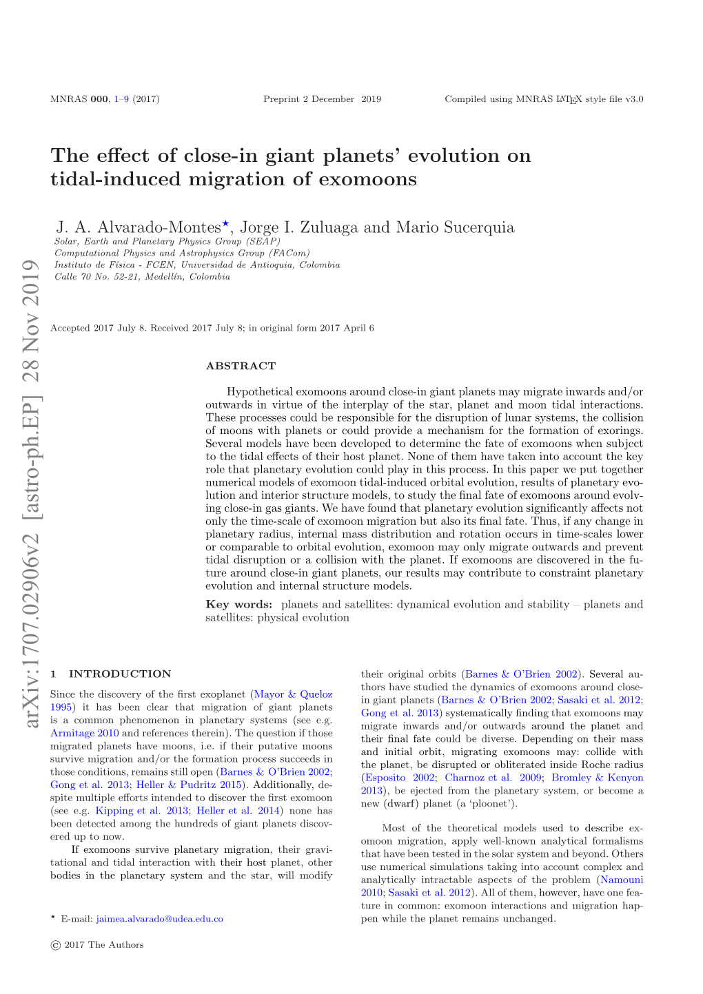 The Effect of Close-In Giant Planets' Evolution on Tidal-Induced Migration of Exomoons