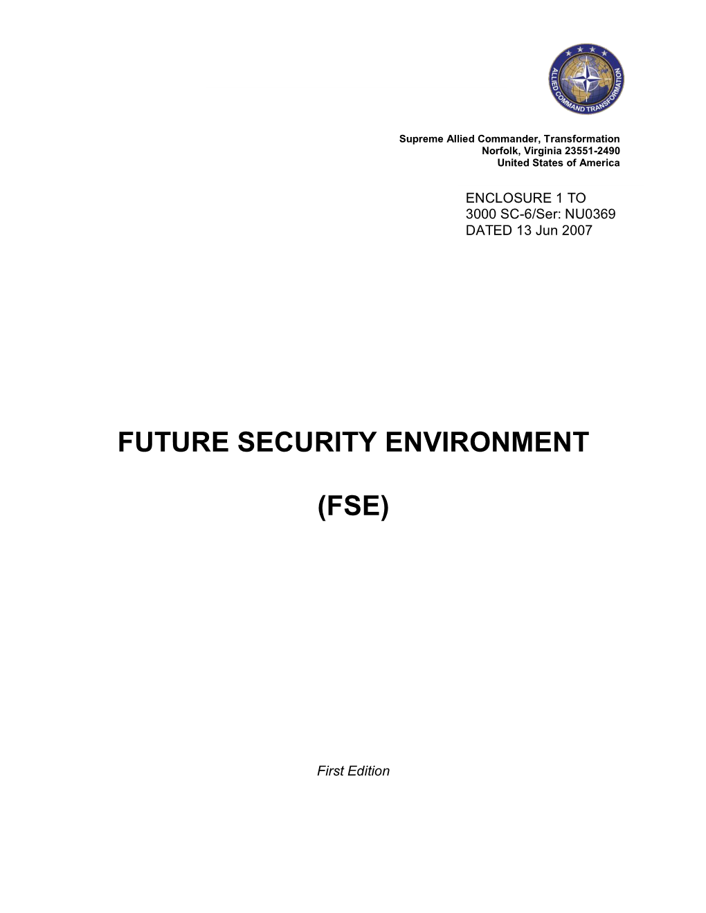 Future Security Environment