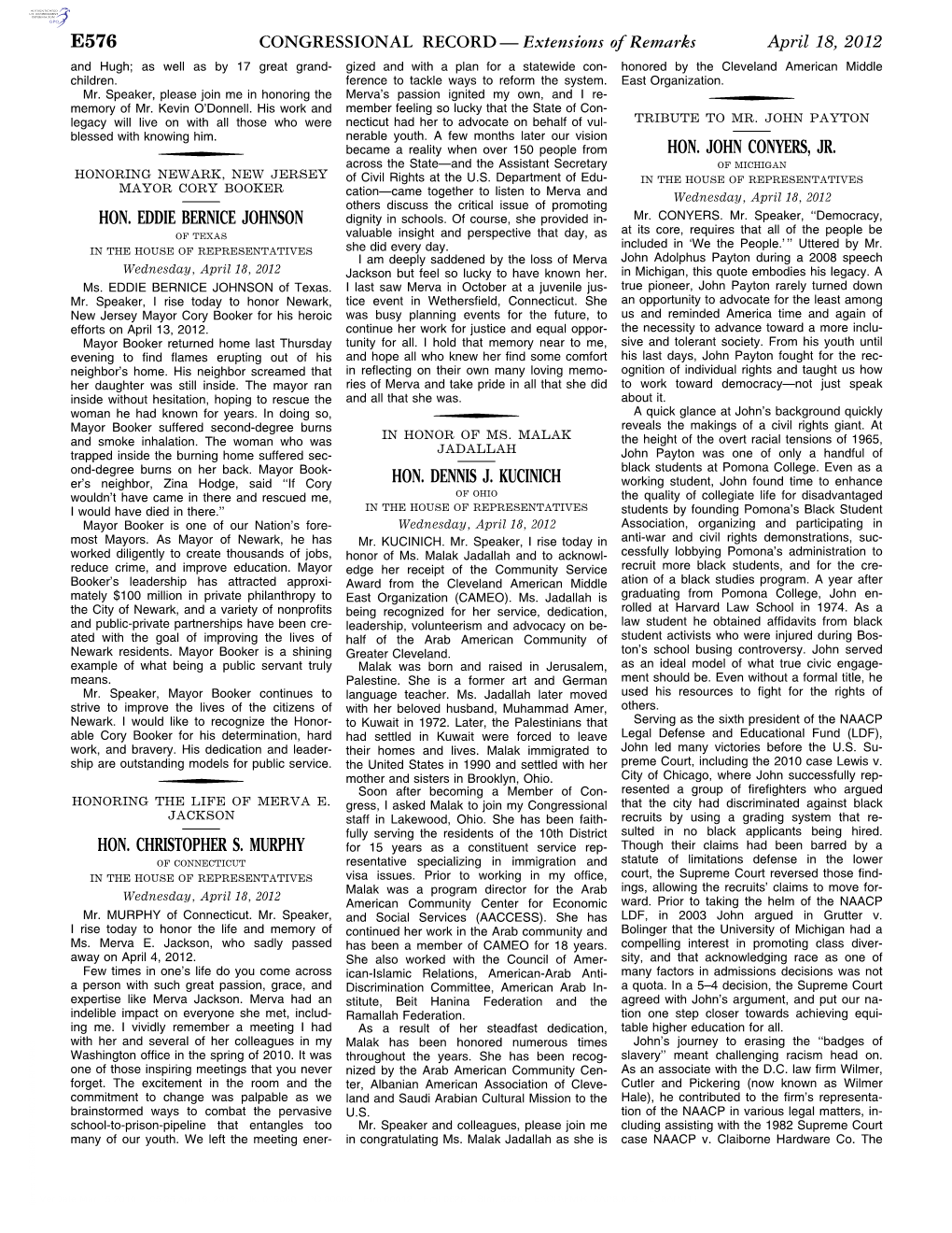 CONGRESSIONAL RECORD— Extensions of Remarks E576 HON