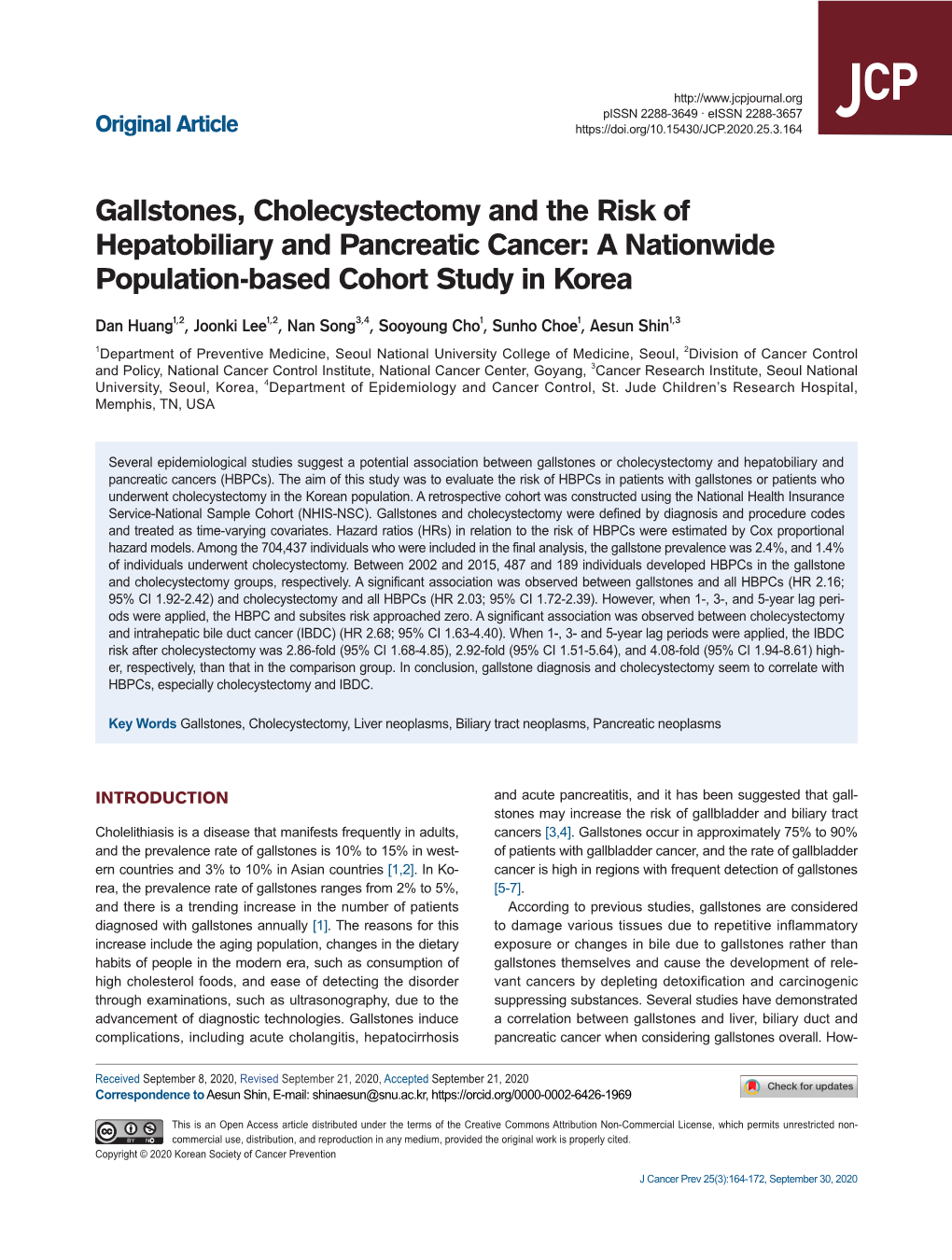 Gallstones, Cholecystectomy and the Risk of Hepatobiliary and Pancreatic Cancer: a Nationwide Population-Based Cohort Study in Korea