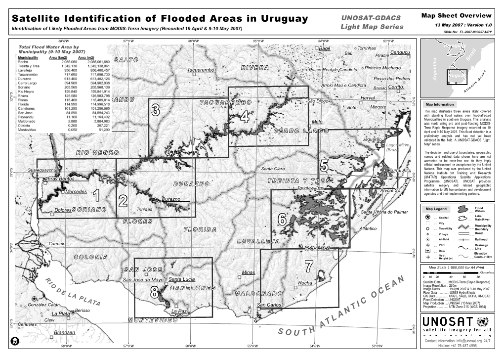 Satellite Identification of Flooded Areas in Uruguay