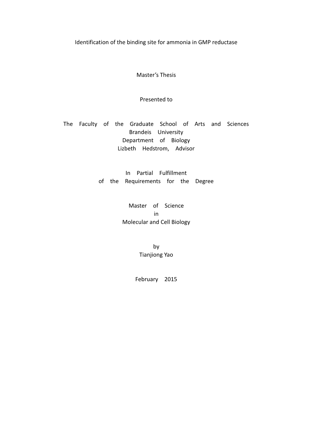 Identification of the Binding Site for Ammonia in GMP Reductase