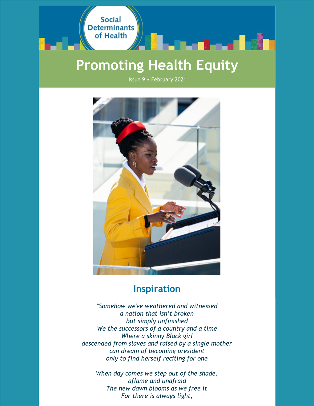 Promoting Health Equity Issue 9 • February 2021