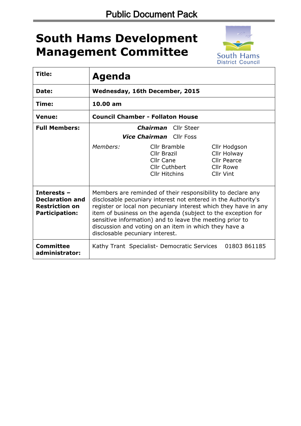 (Public Pack)Agenda Document for South Hams Development