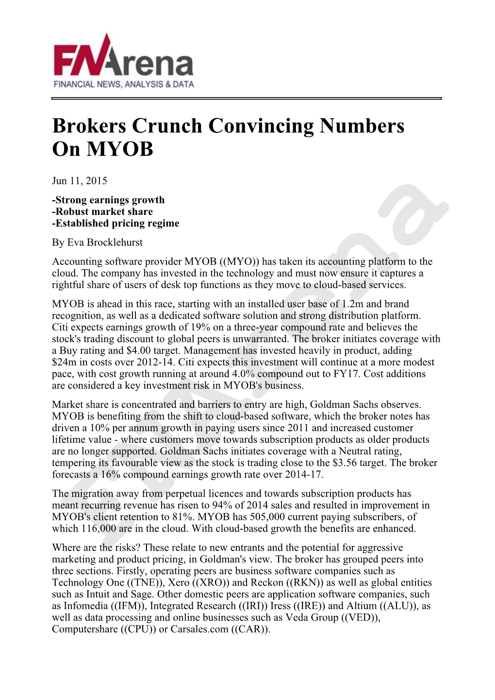 Brokers Crunch Convincing Numbers on MYOB