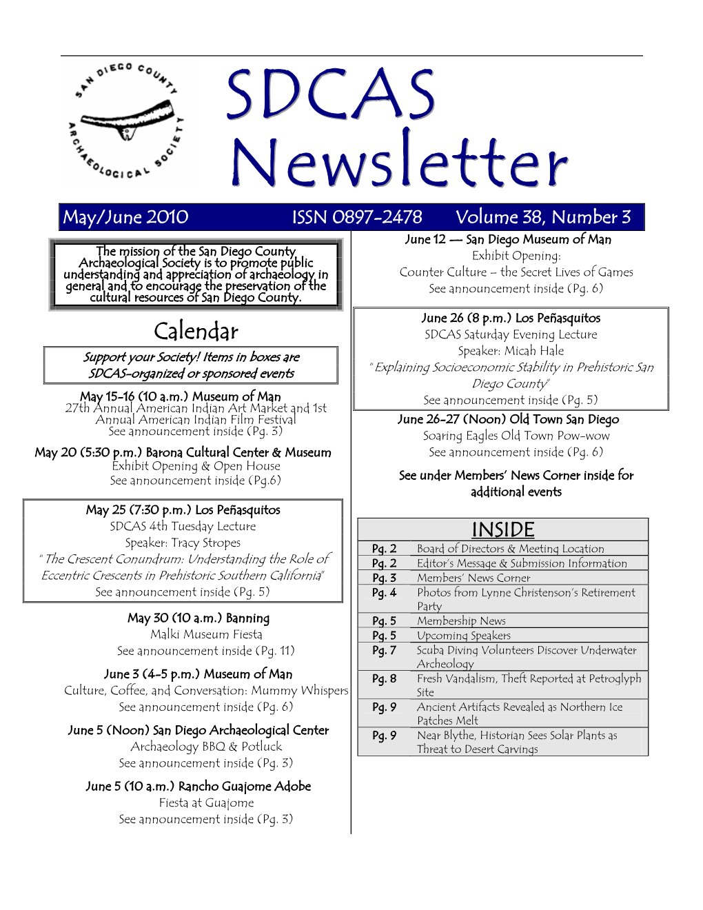 SDCAS Newsletter