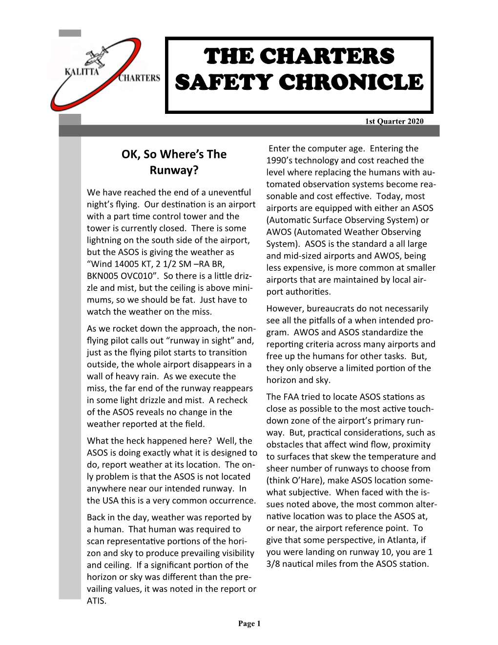 The Charters Safety Chronicle