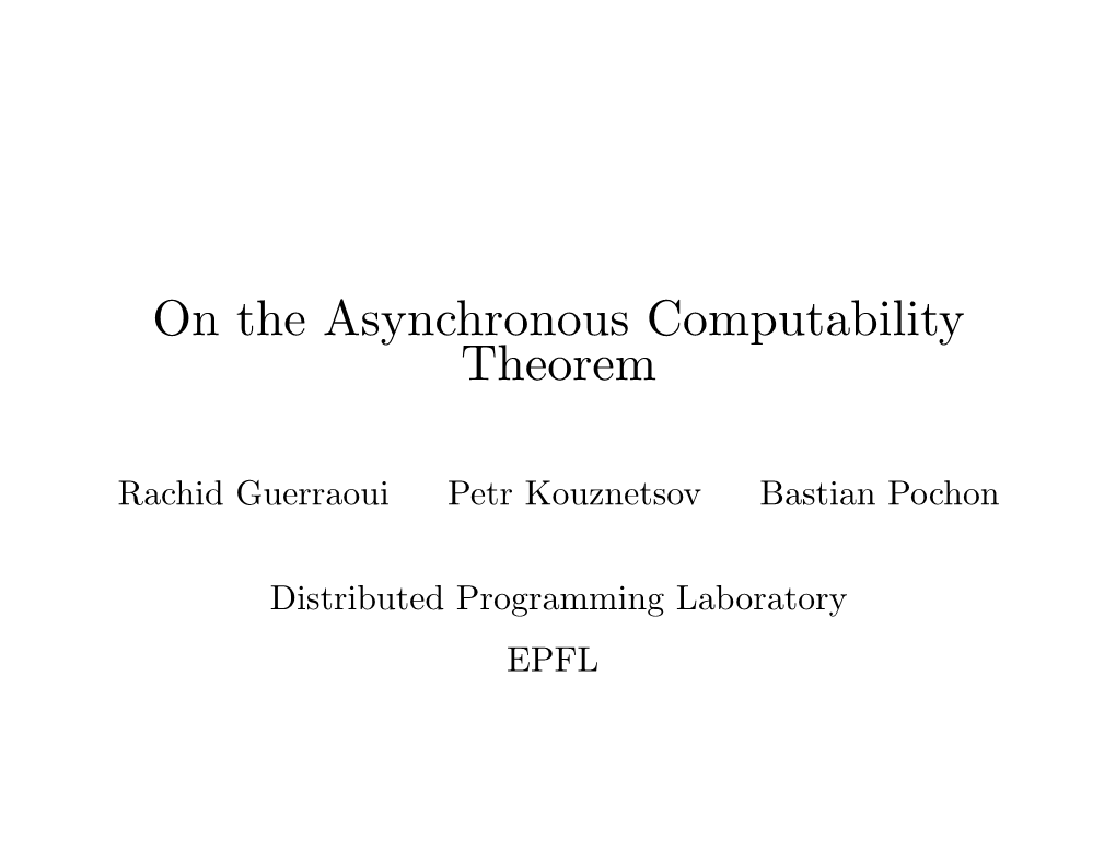 On the Asynchronous Computability Theorem