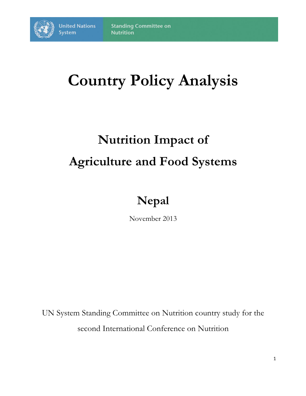 Country Policy Analysis