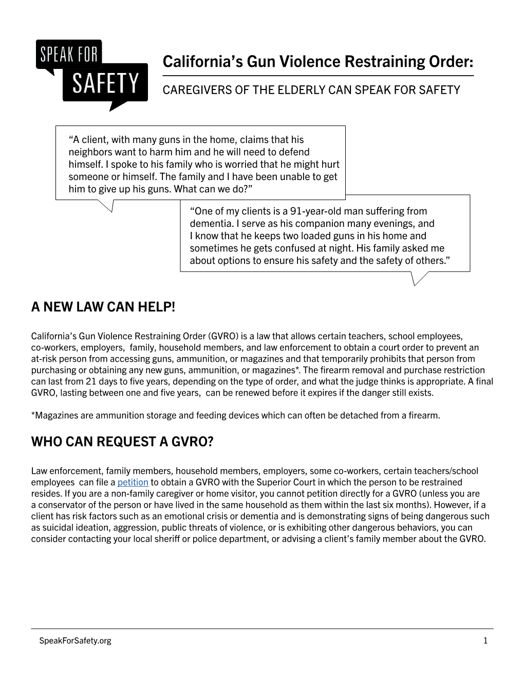 California's Gun Violence Restraining Order