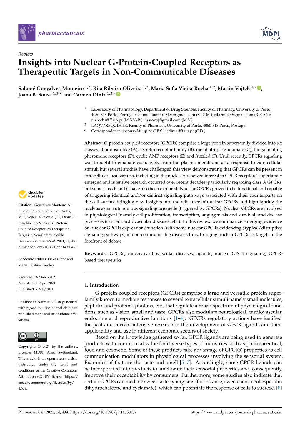 Insights Into Nuclear G-Protein-Coupled Receptors As Therapeutic Targets in Non-Communicable Diseases