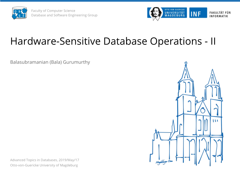 Hardware-Sensitive Database Operations - II