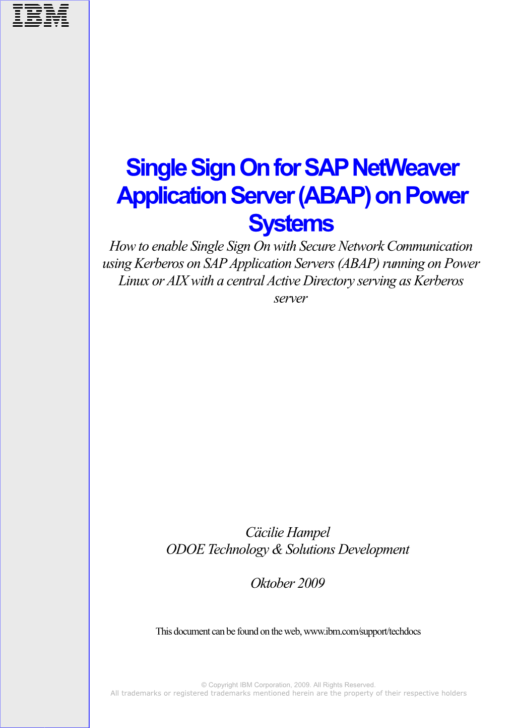 Single Sign on for SAP Netweaver Application Server (ABAP) On