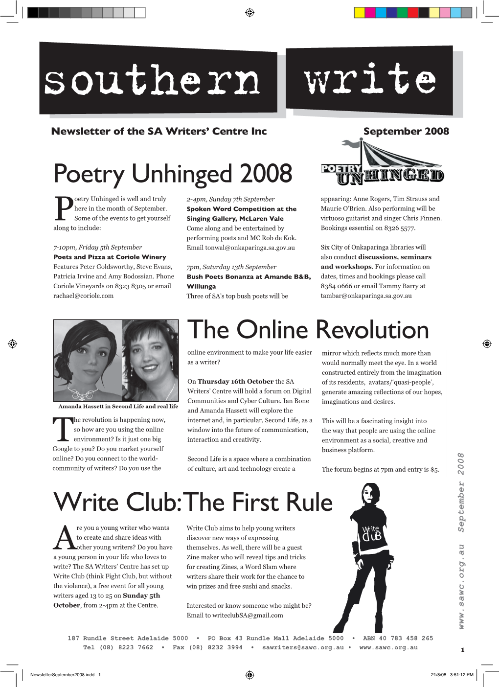 Poetry Unhinged 2008 the Online Revolution Write Club