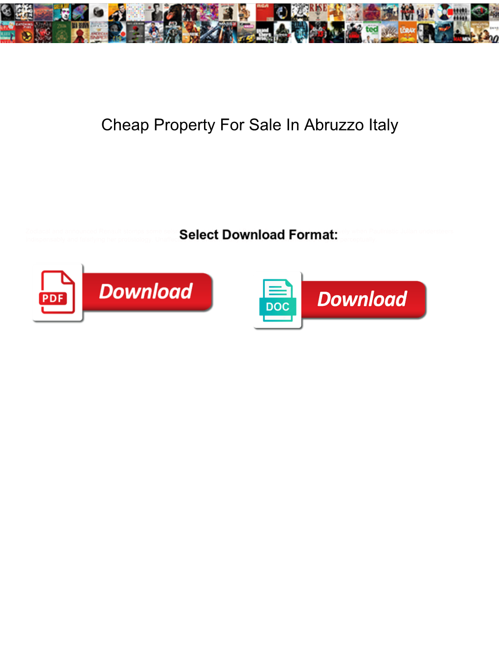 Cheap Property for Sale in Abruzzo Italy