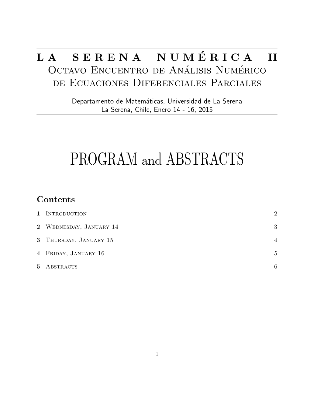 PROGRAM and ABSTRACTS