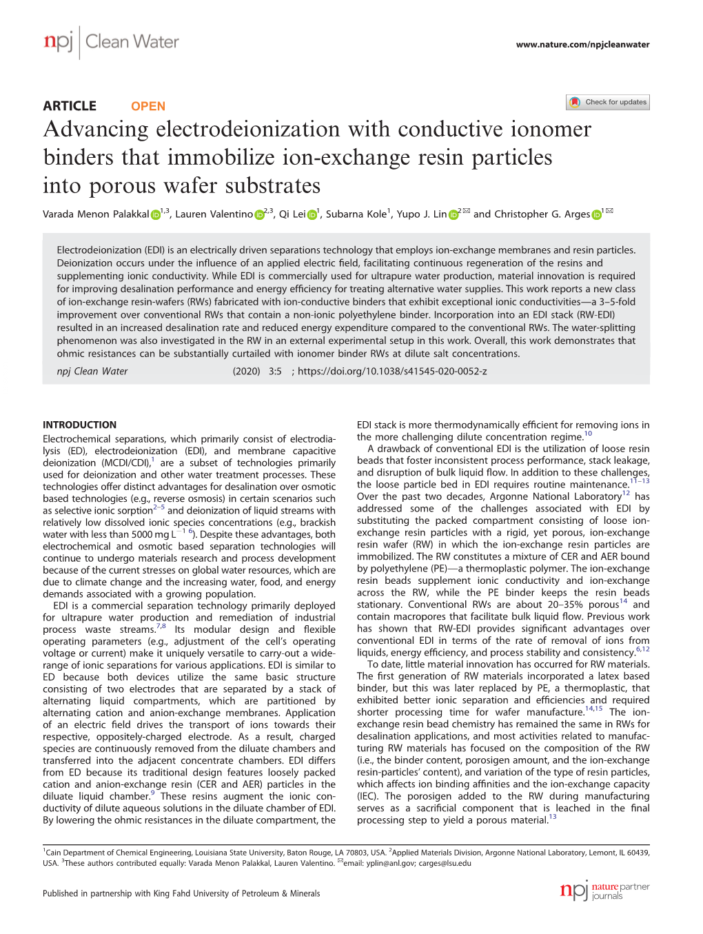 Advancing Electrodeionization with Conductive Ionomer Binders That