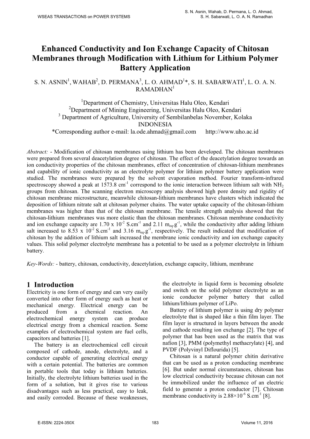 Enhanced Conductivity and Ion Exchange Capacity of Chitosan Membranes Through Modification with Lithium for Lithium Polymer Battery Application