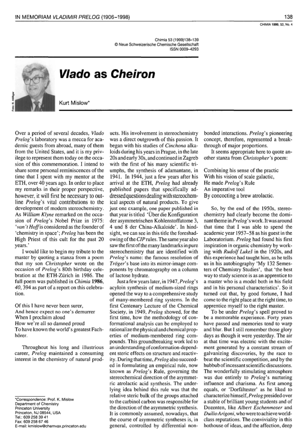 <I>Vlado</I> As <I>Cheiron</I>