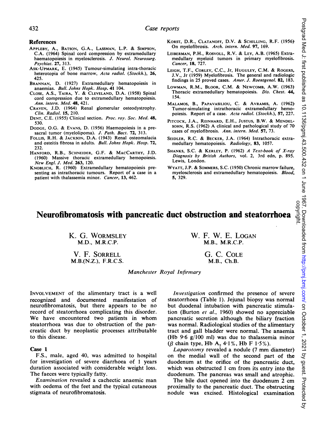 Neurofibromatosis with Pancreatic Duct Obstruction and Steatorrhoea