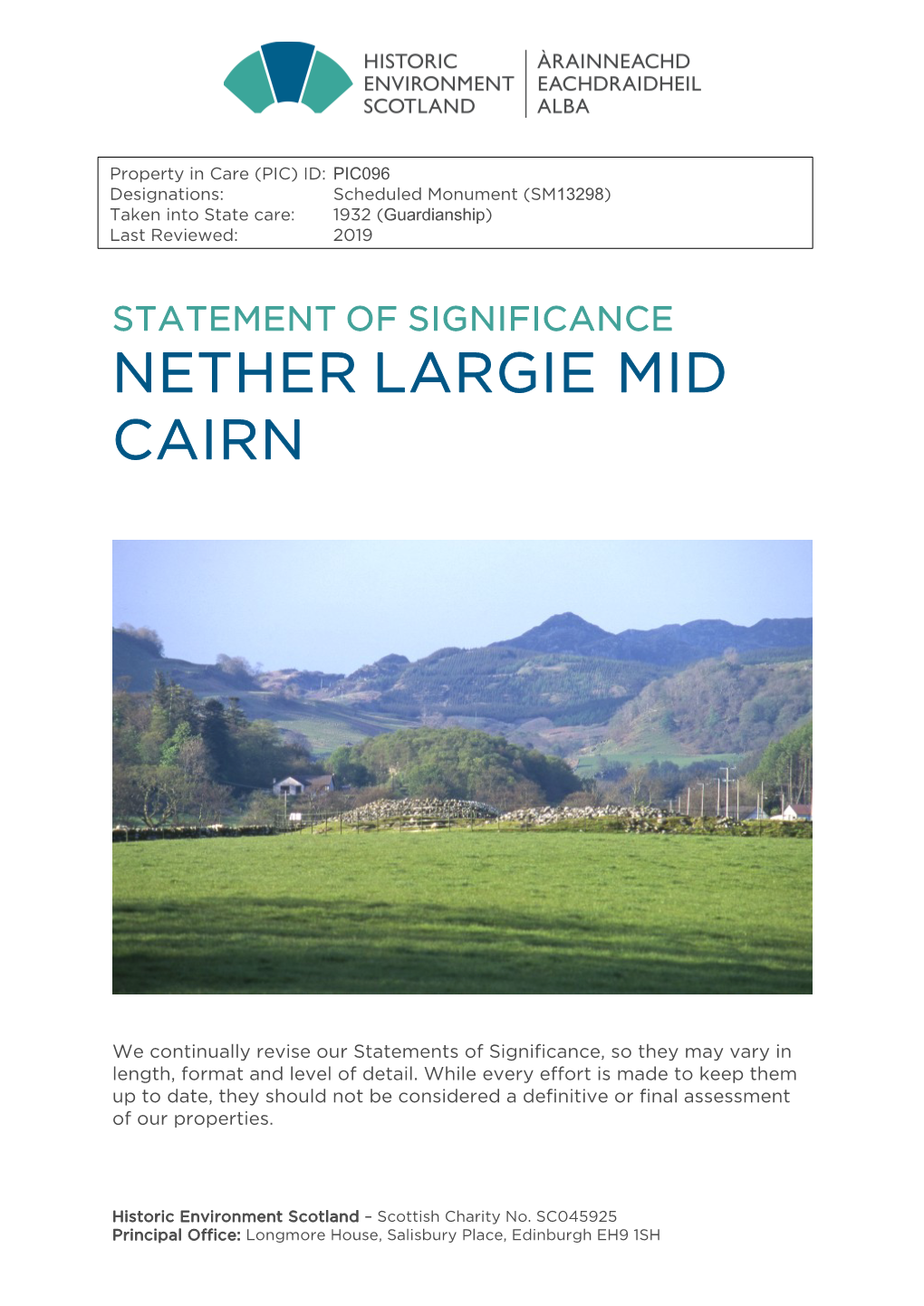 Nether Largie Mid Cairn Statement of Significance