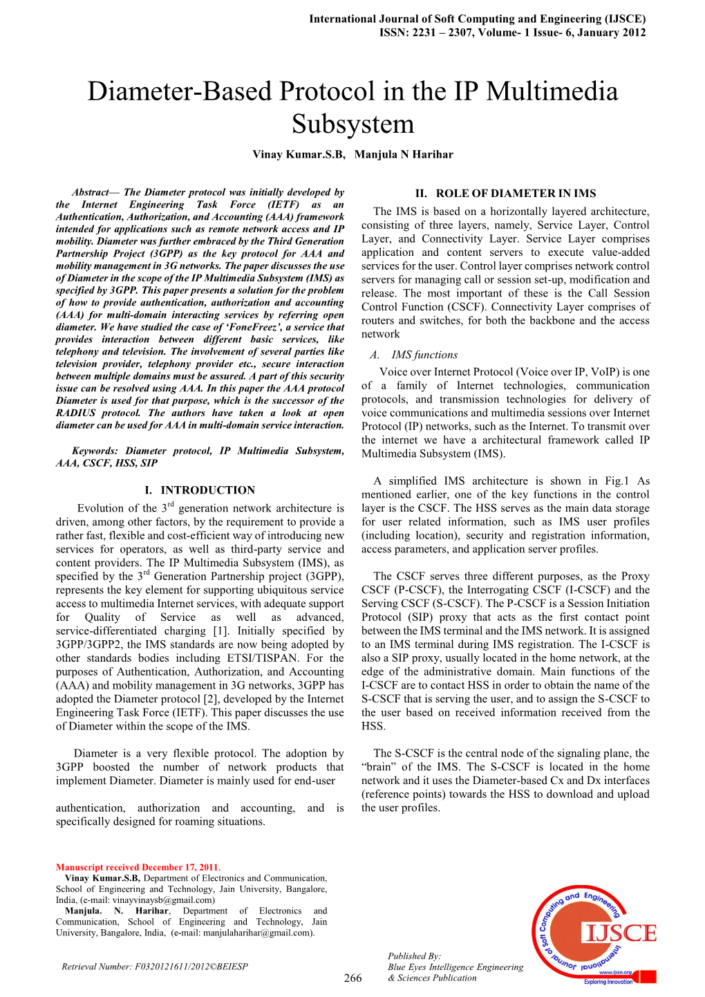 Diameter-Based Protocol in the IP Multimedia Subsystem