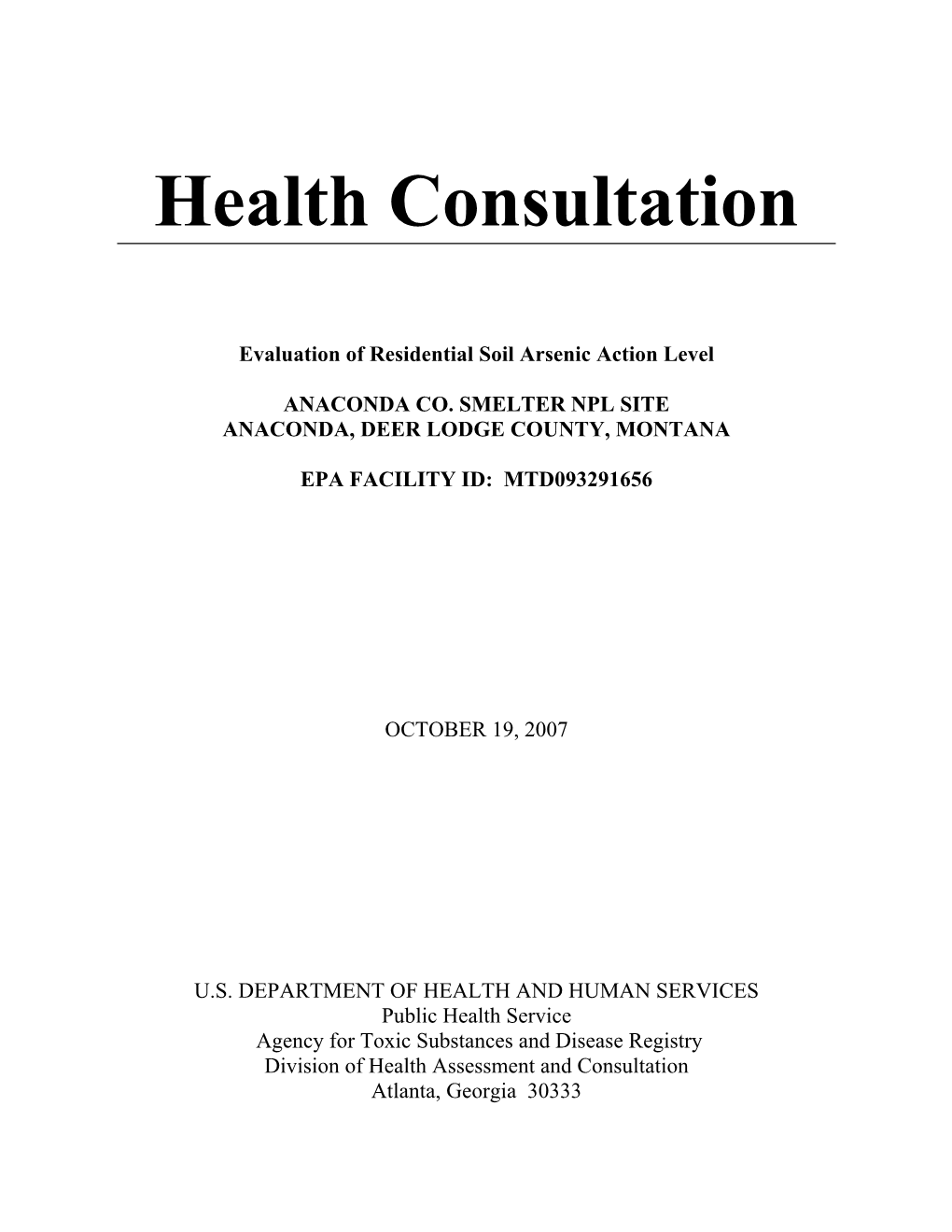 Health Consultation