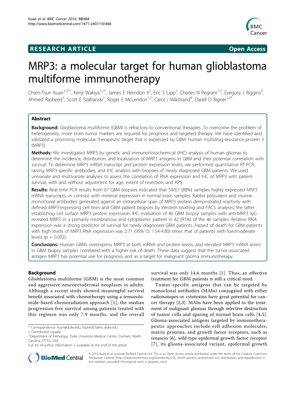 A Molecular Target for Human Glioblastoma
