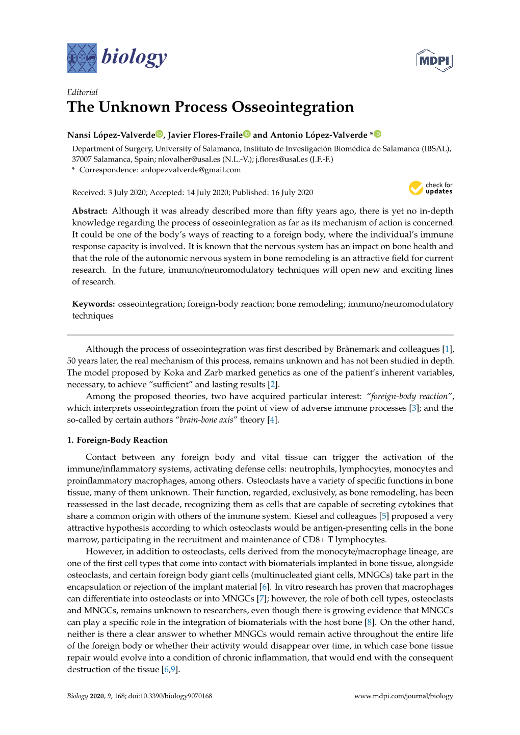 The Unknown Process Osseointegration