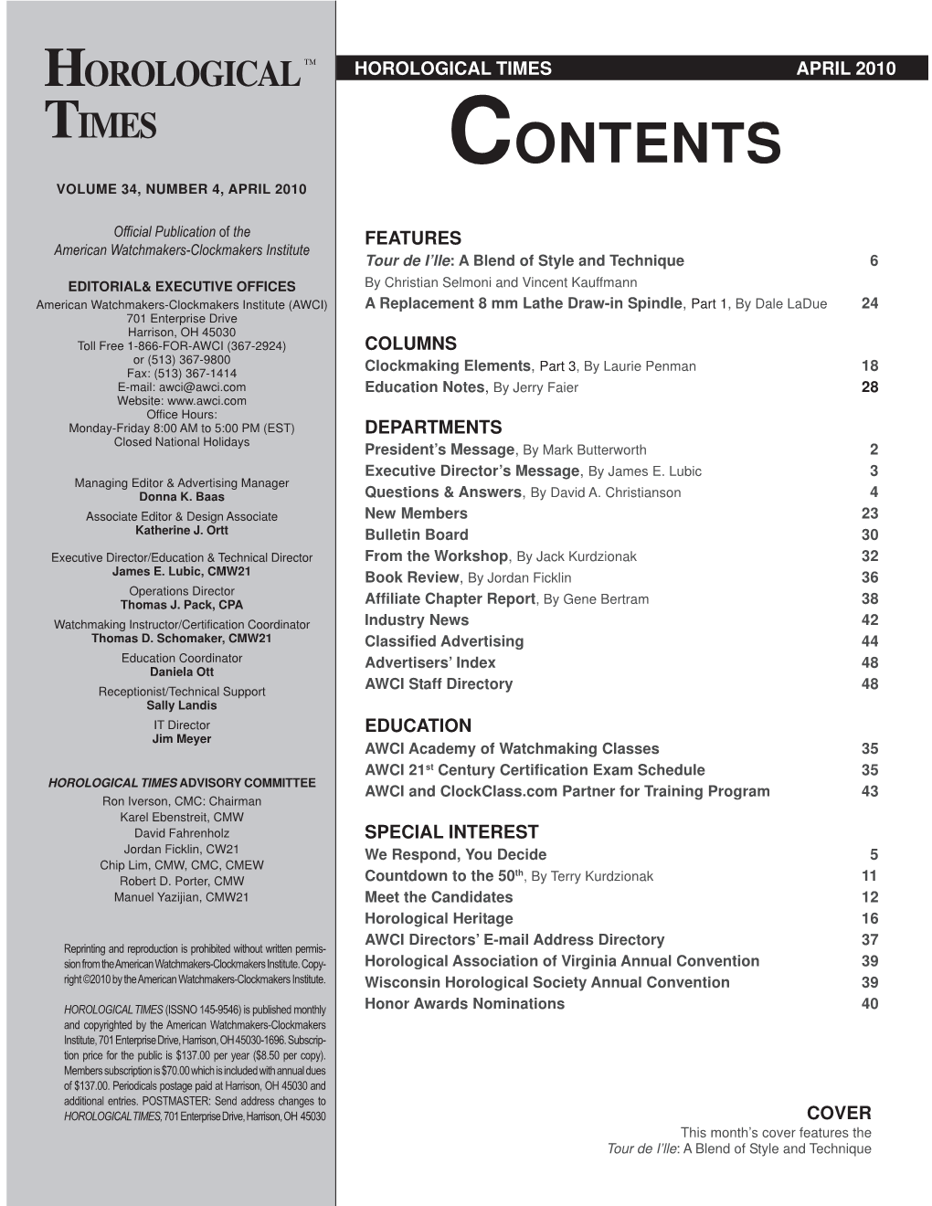 Contents Volume 34, Number 4, April 2010